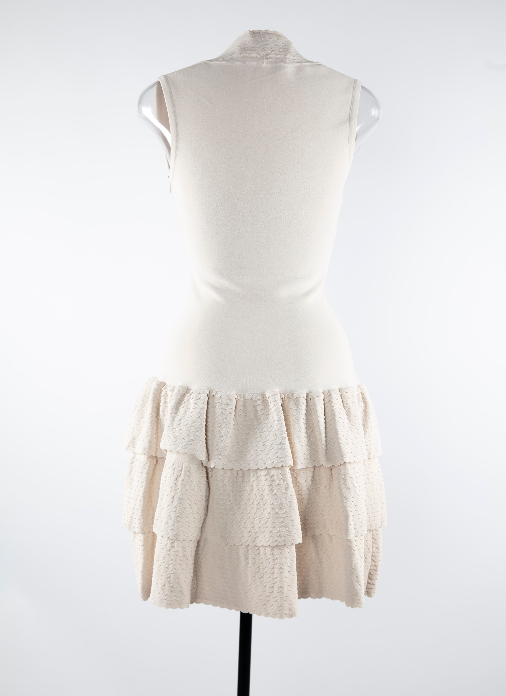 Robe sans manches à volants - Blanc Cassé