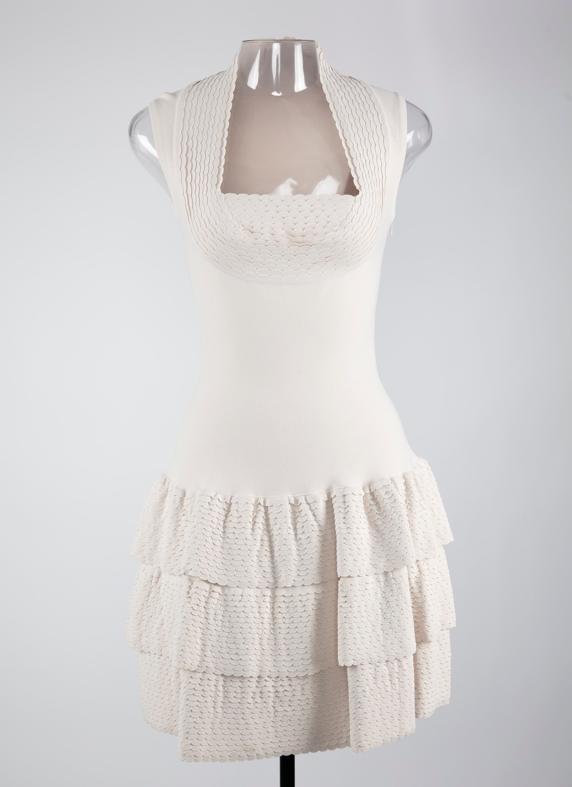 Robe sans manches à volants - Blanc Cassé