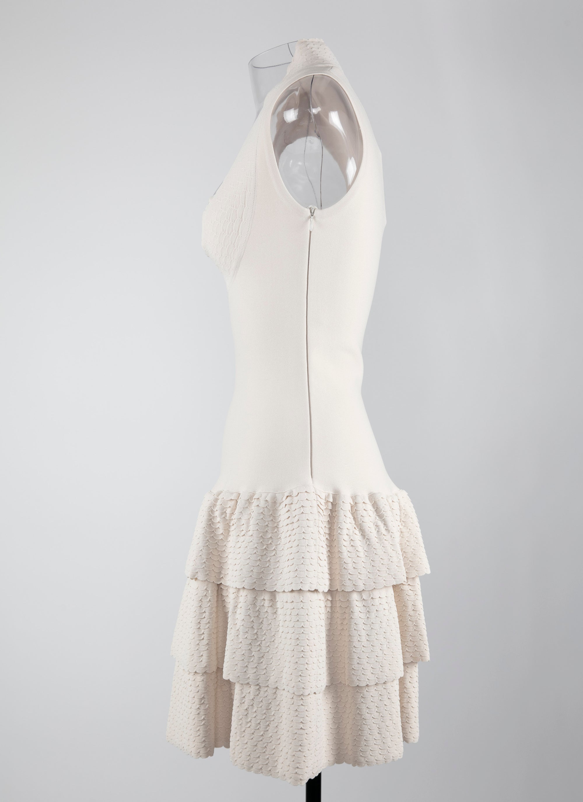 Robe sans manches à volants - Blanc Cassé