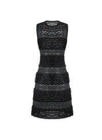 Ruffle sleeveless dress - Black & Blue