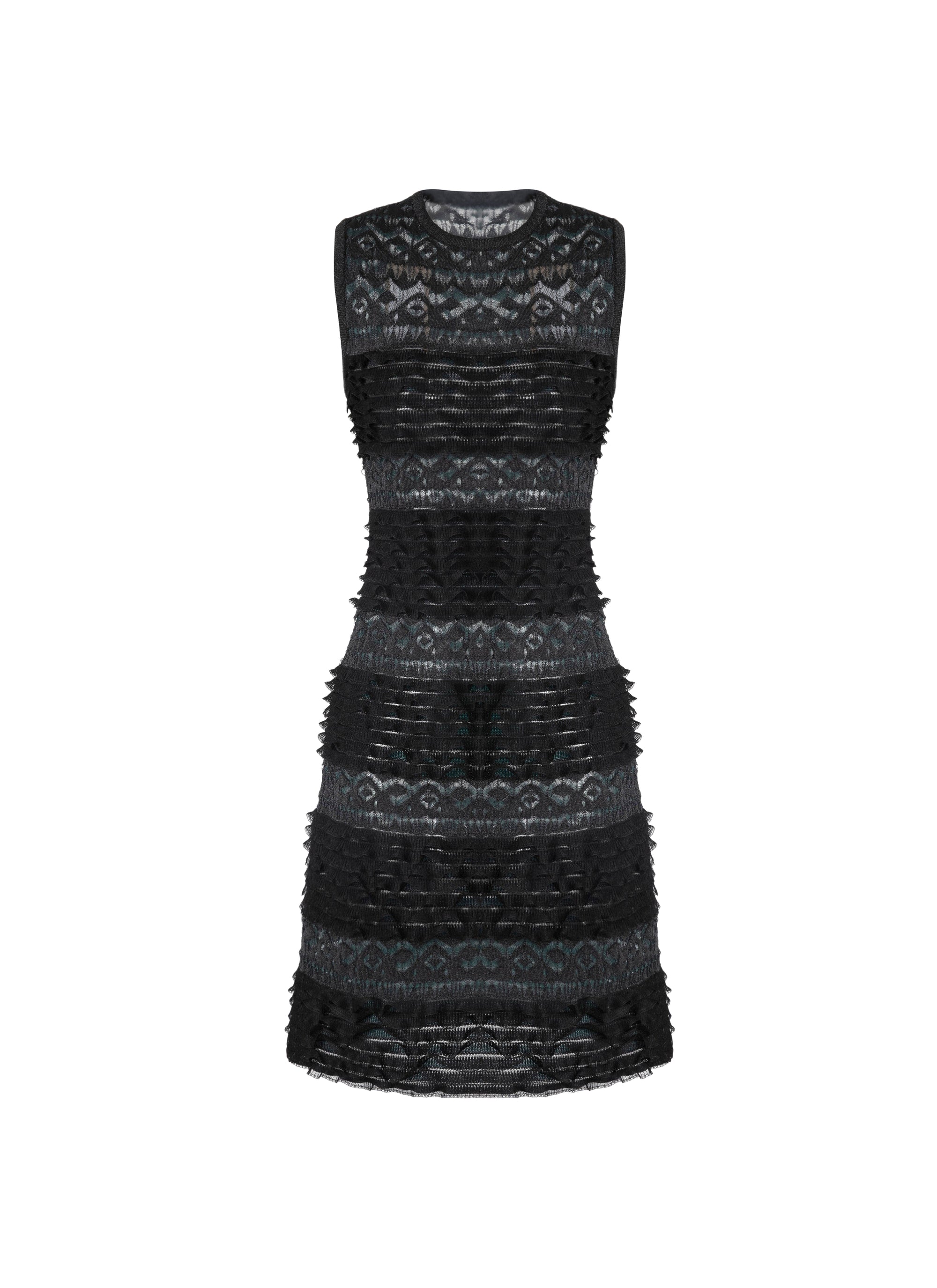 Ruffle sleeveless dress - Black & Blue