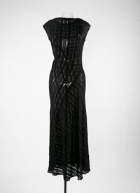 Robe longue à manches courtes - Noir