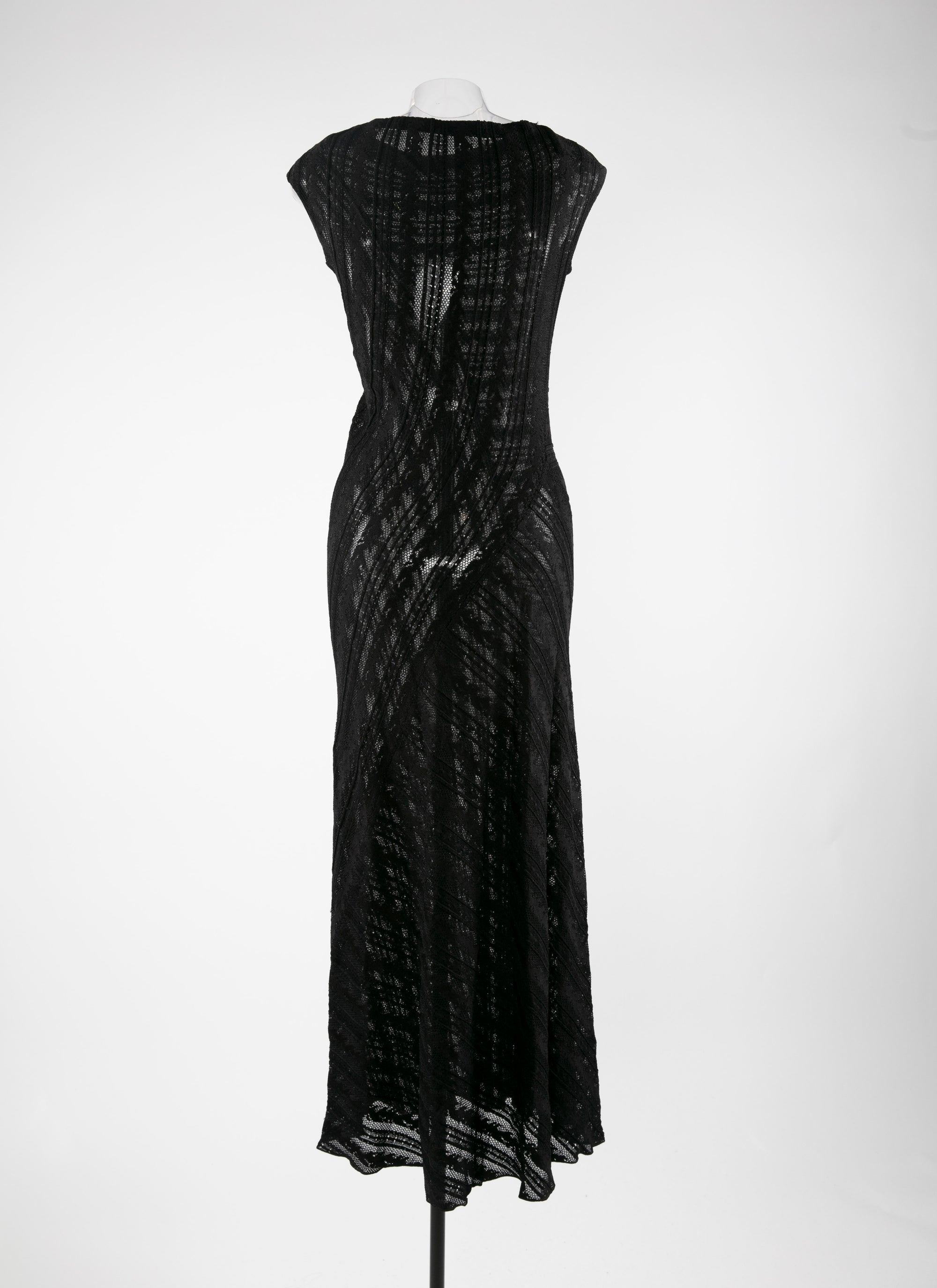 Robe longue à manches courtes - Noir