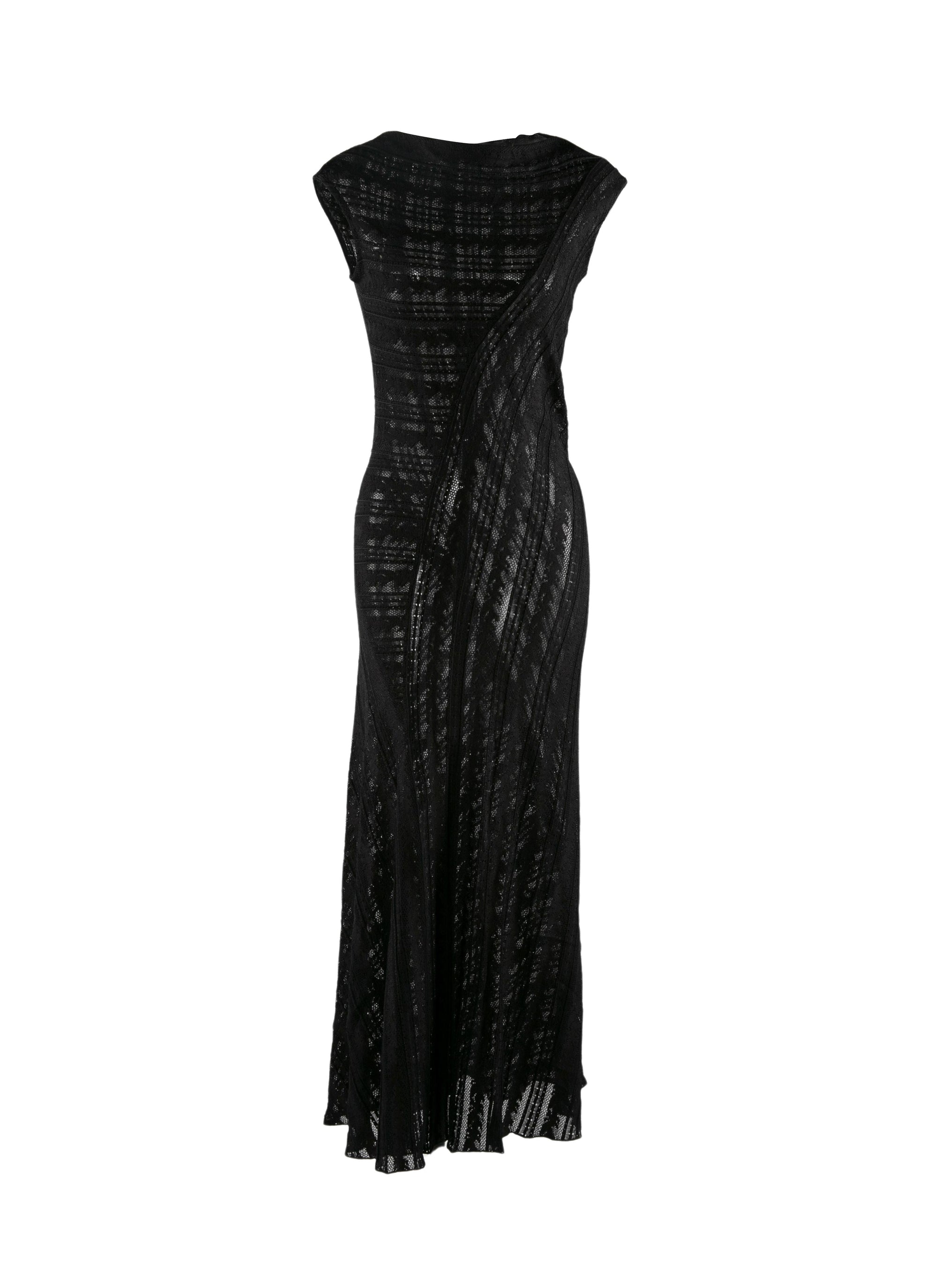 Robe longue à manches courtes - Noir