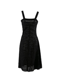 Sleeveless square neck dress - Black intense