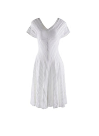 V-neck lace dress - White