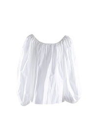 Blouse ample à manches bouffantes - Blanc