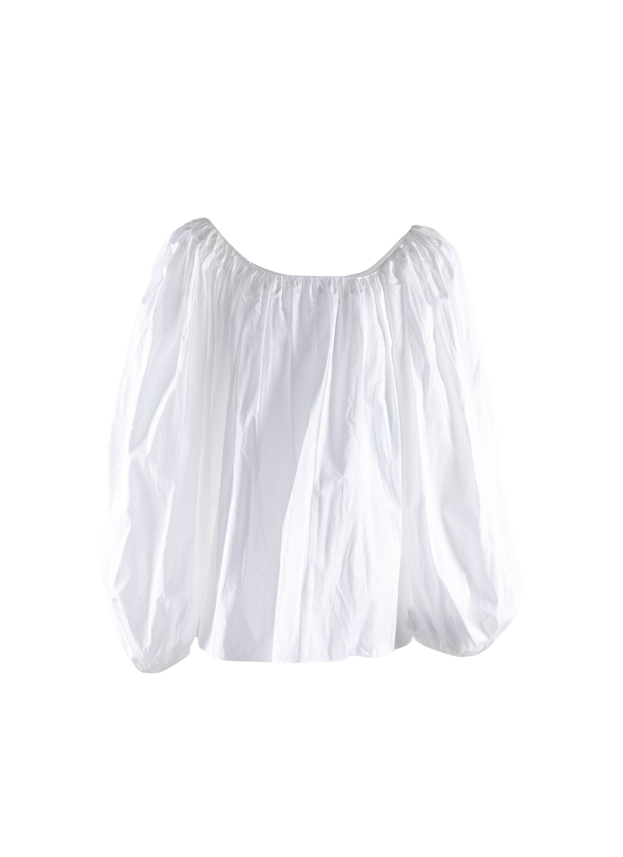 Blouse ample à manches bouffantes - Blanc