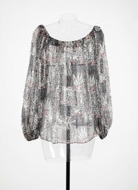 Blouse ample à texture plissée - Multicolore