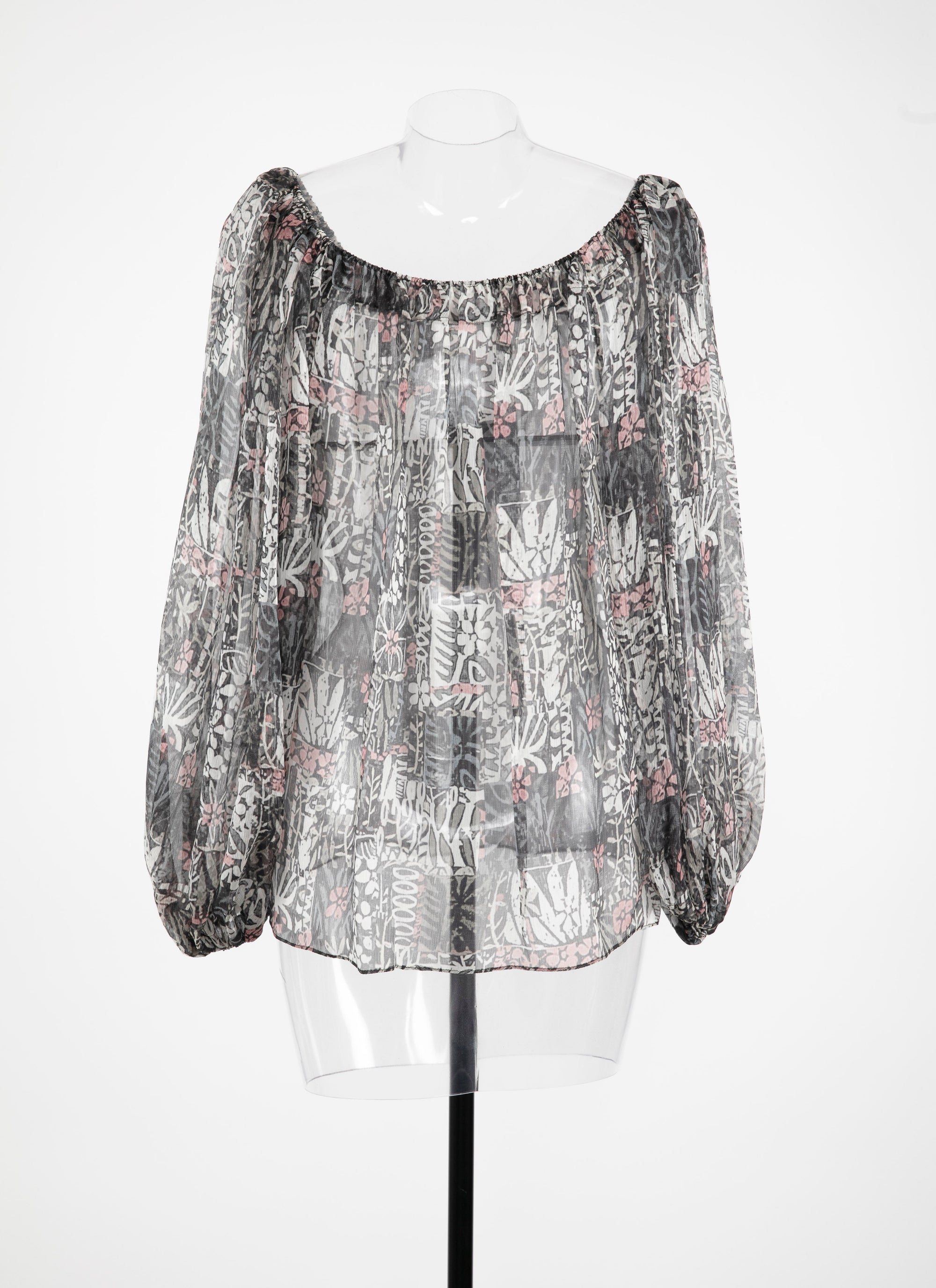 Blouse ample à texture plissée - Multicolore