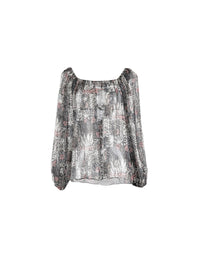 Blouse ample à texture plissée - Multicolore