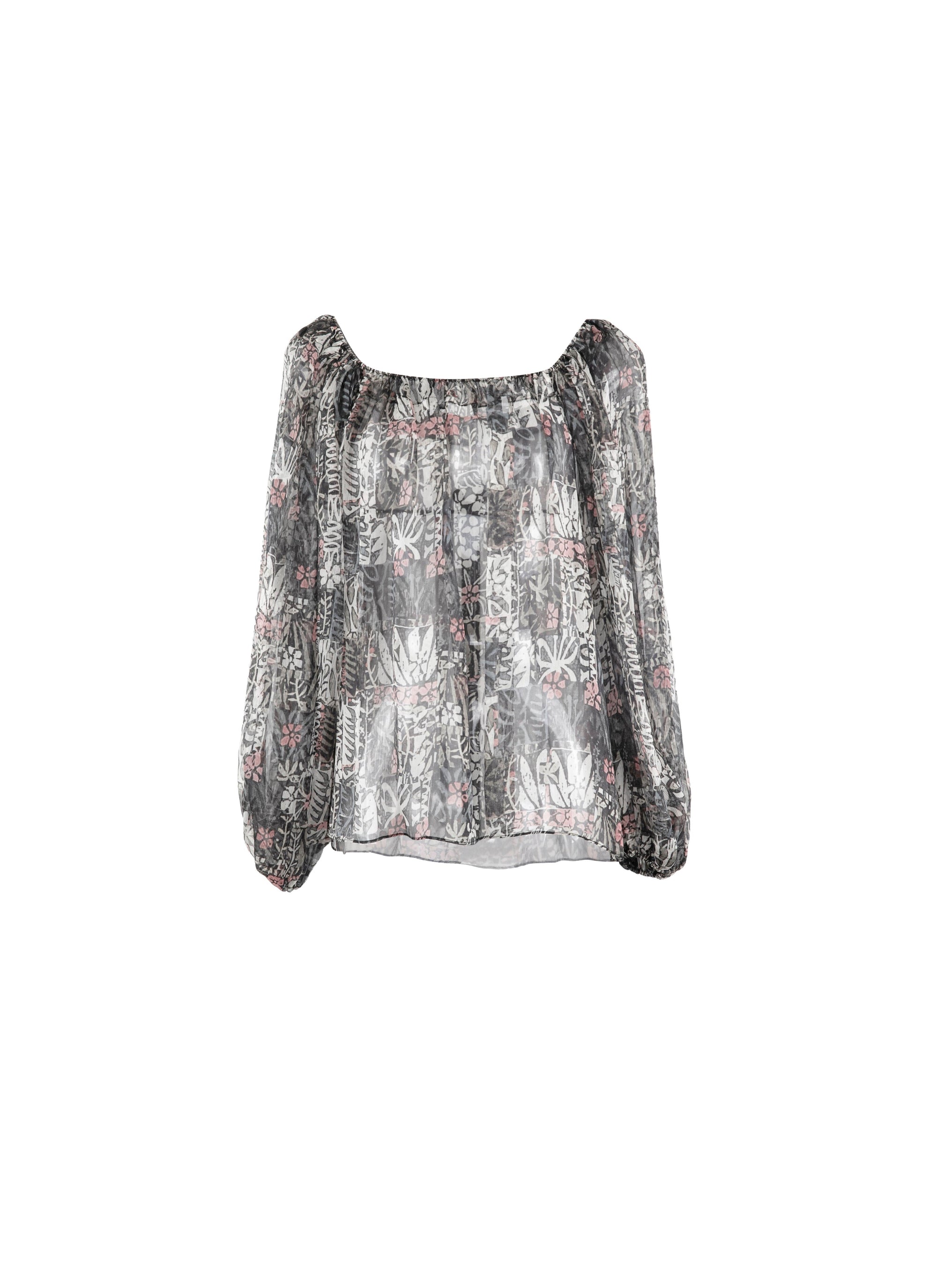 Blouse ample à texture plissée - Multicolore