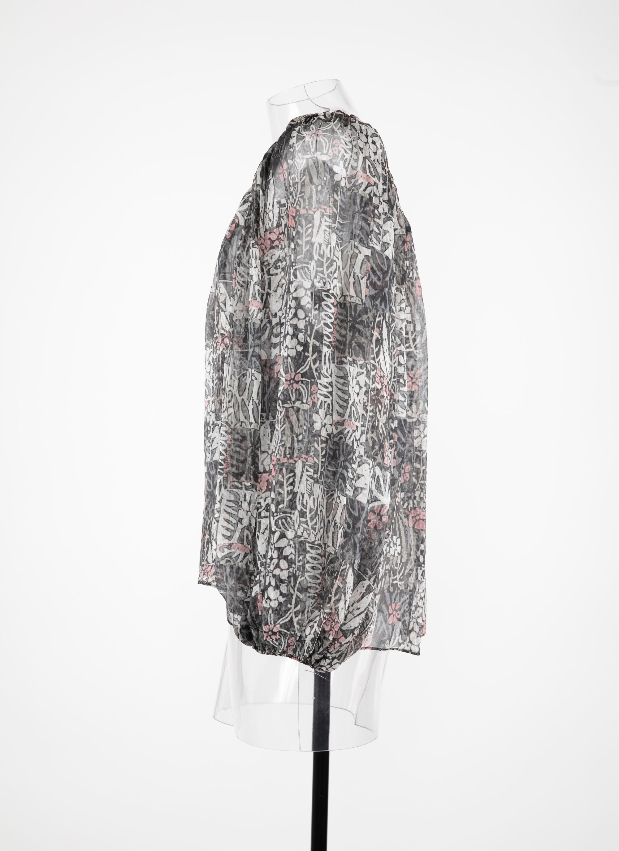 Blouse ample à texture plissée - Multicolore