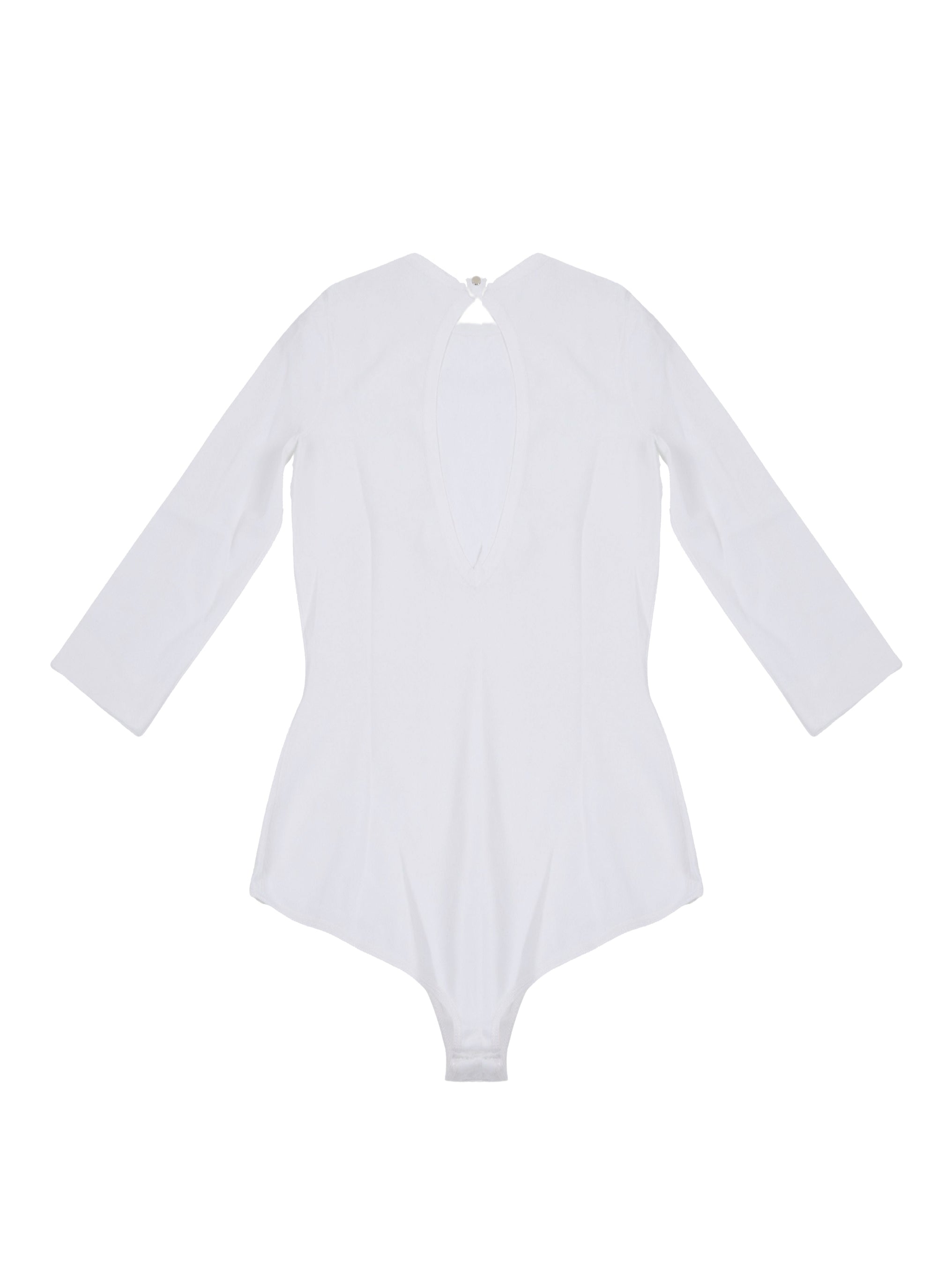 Body à manches 3/4 et dos exposé - Blanc