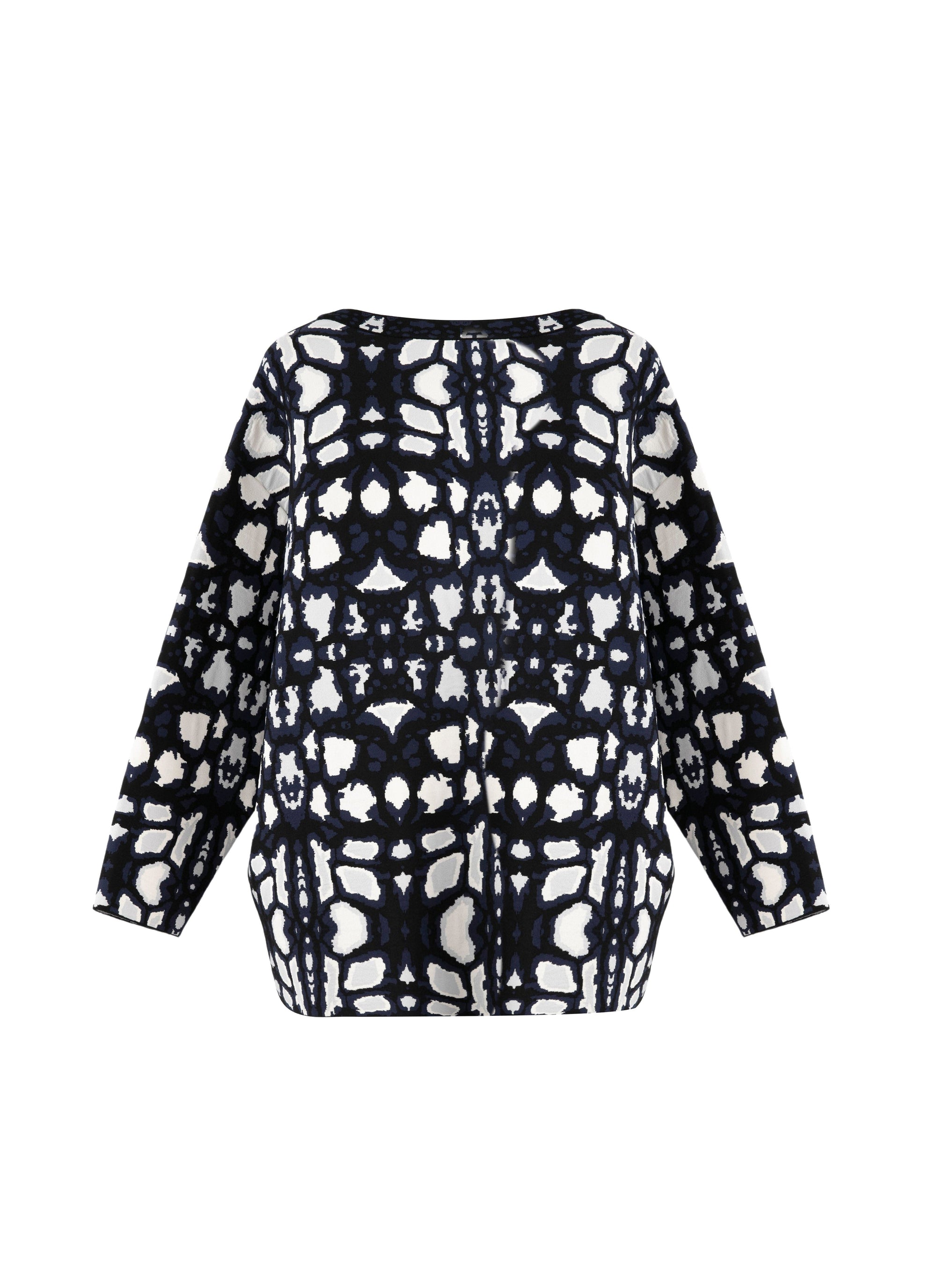 Oversized knitted cheetah jumper - Blue