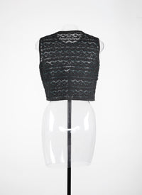 Ruffled sleeveless top - Black & Blue