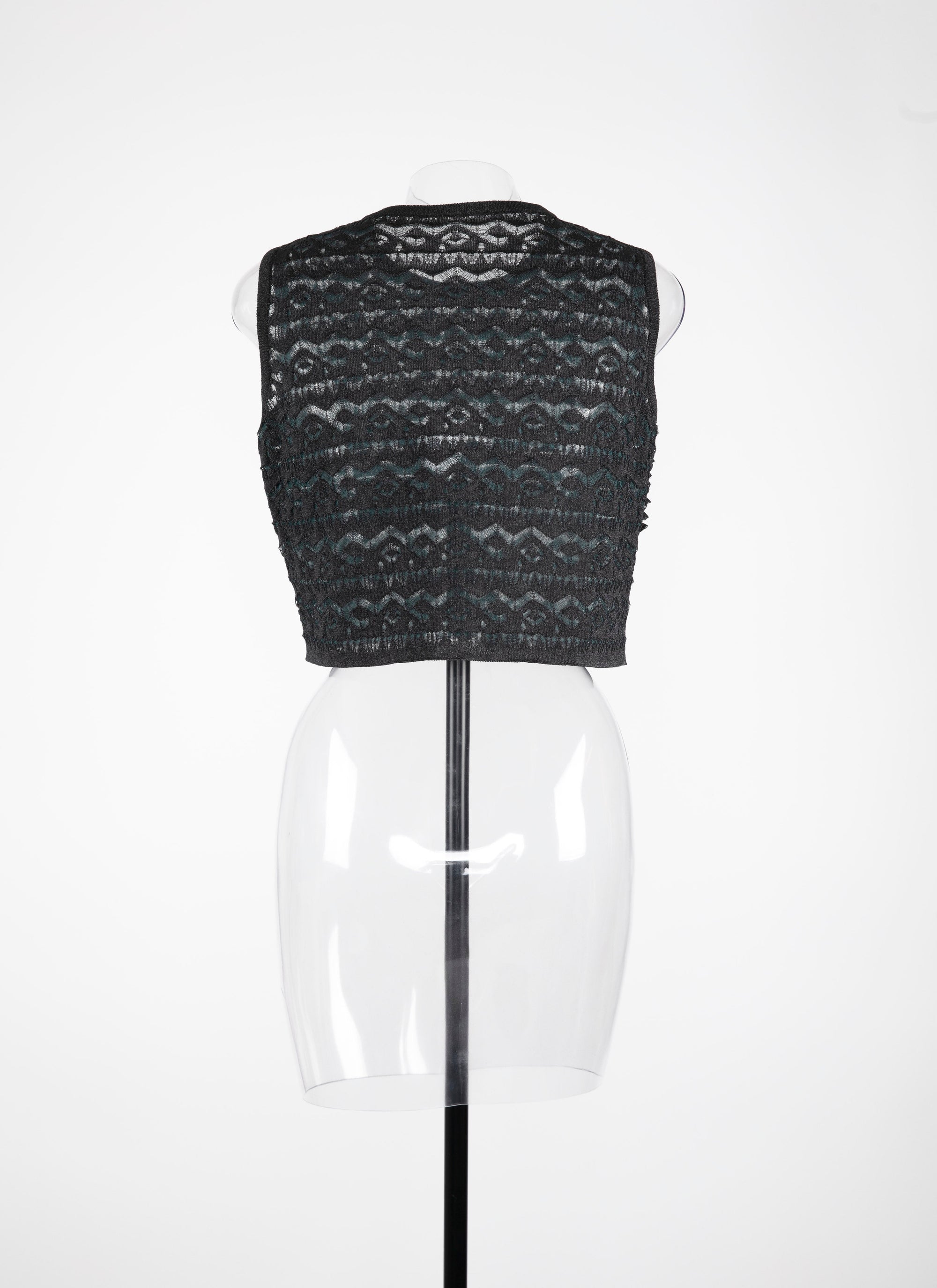 Ruffled sleeveless top - Black & Blue