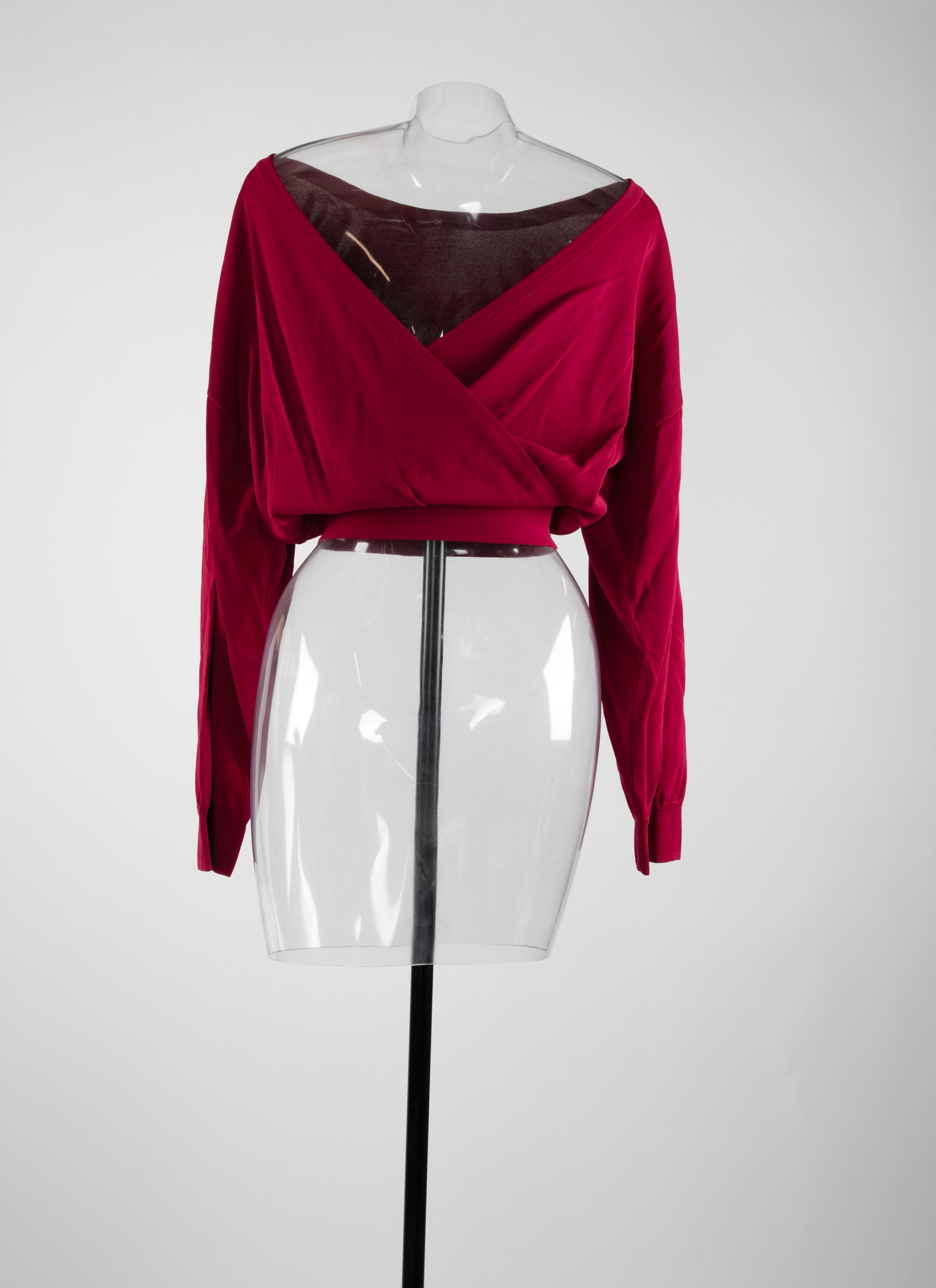 Pull à manches chauve-souris Iconique en maille - Magenta