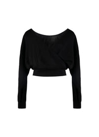 Pull à manches chauve-souris Iconique en maille - Noir