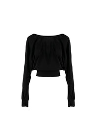 Pull à manches chauve-souris Iconique en maille - Noir