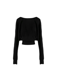 Pull à manches chauve-souris Iconique en maille - Noir