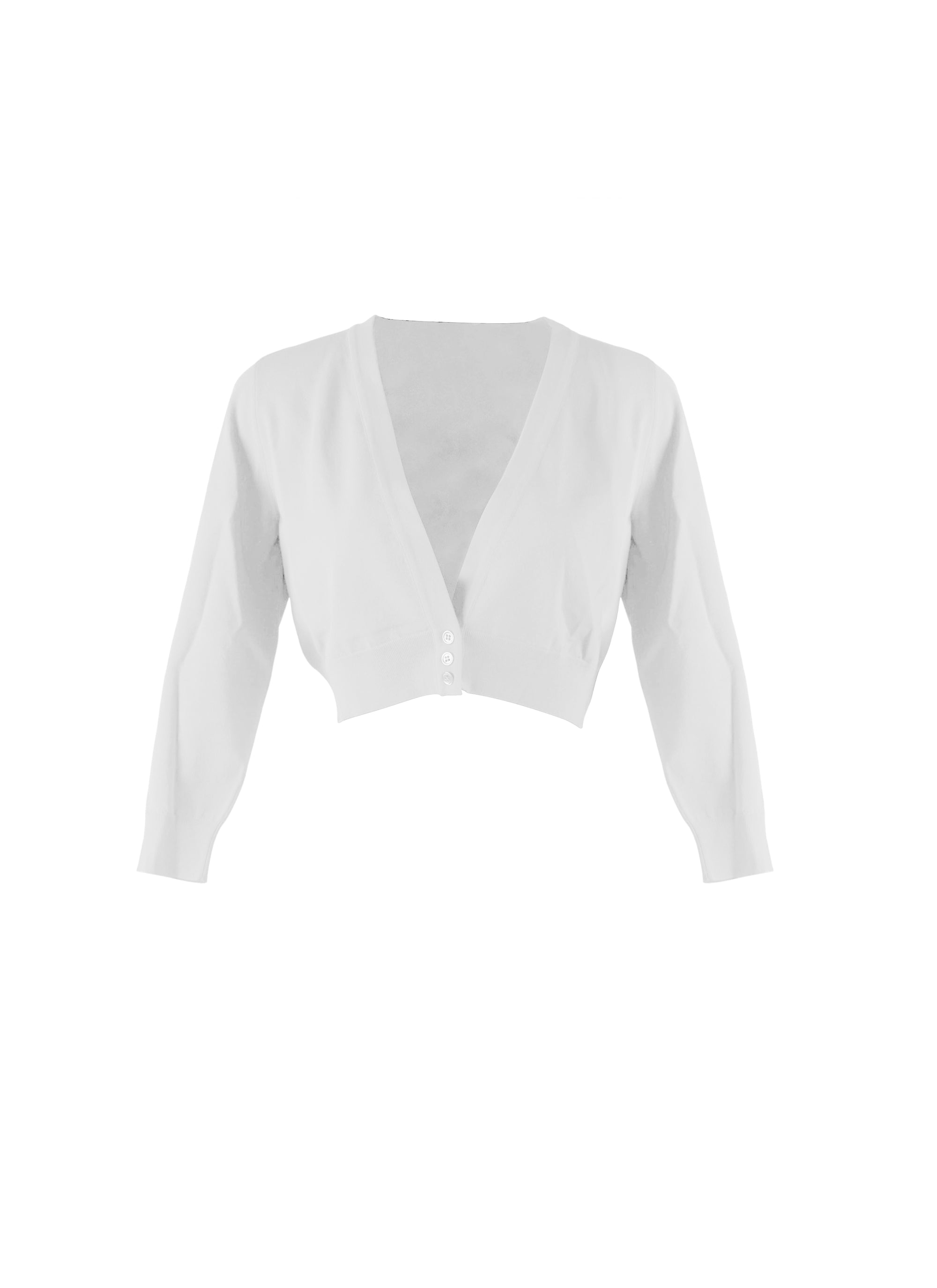Long-sleeved knitted cardigan - White