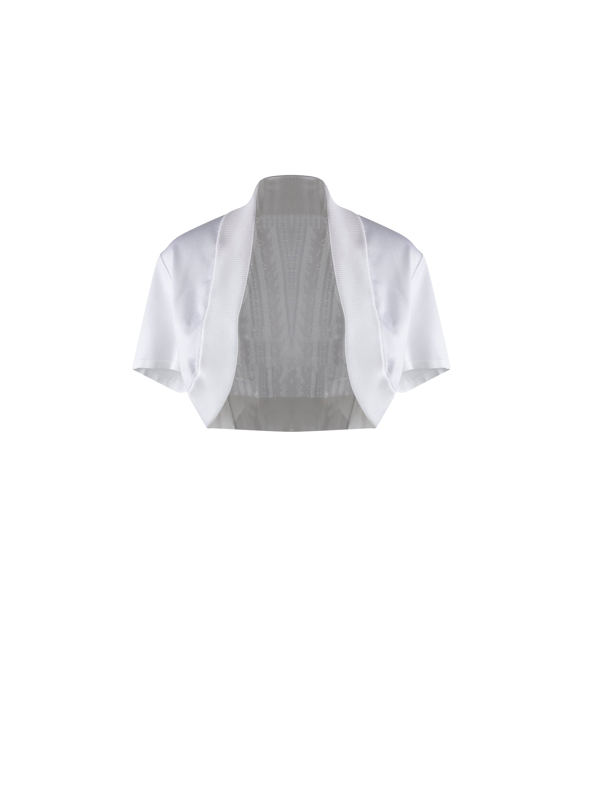 Bolero à manches courtes Psyche en maille - Blanc