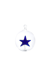Boule en verre Etoile - Bleue