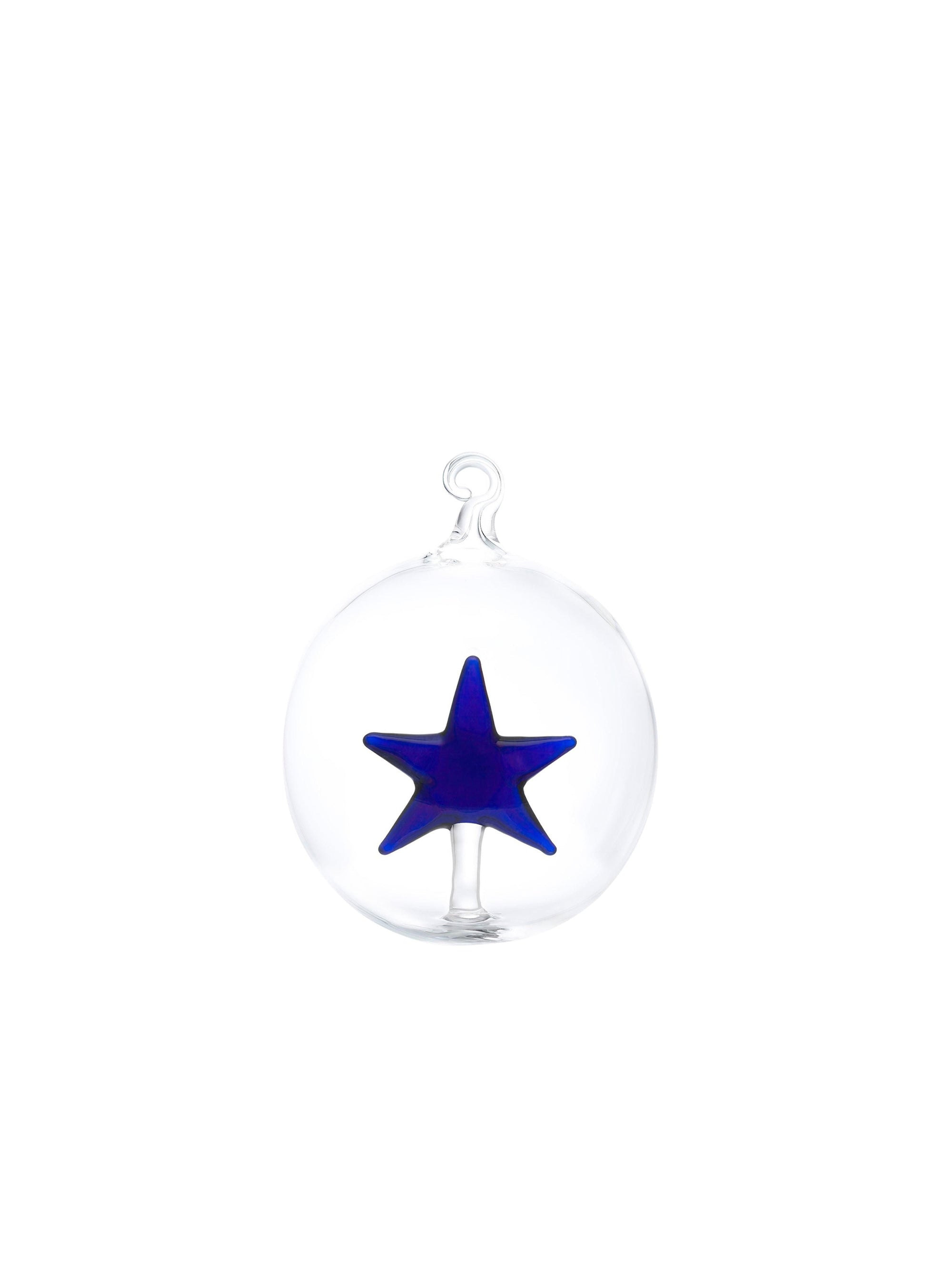 Boule en verre Etoile - Bleue