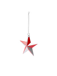Ornement Etoile Rouge Argent