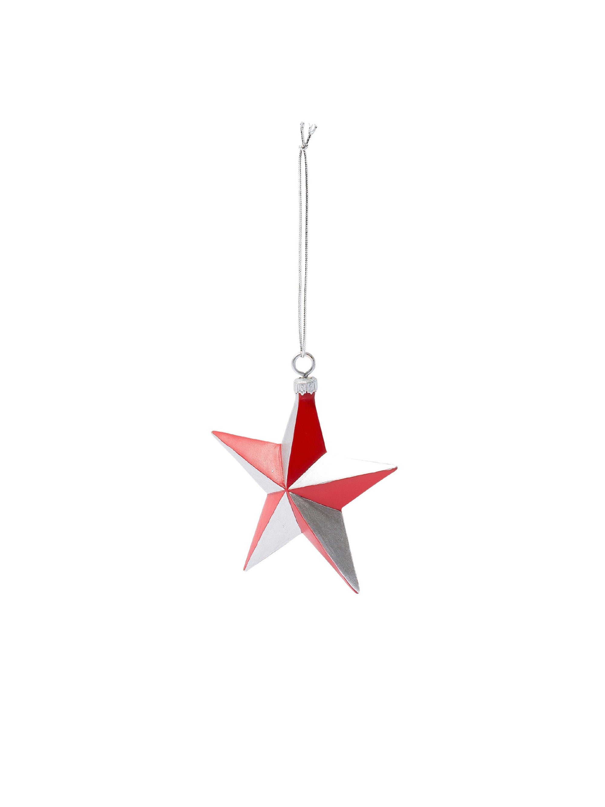Ornement Etoile Rouge Argent