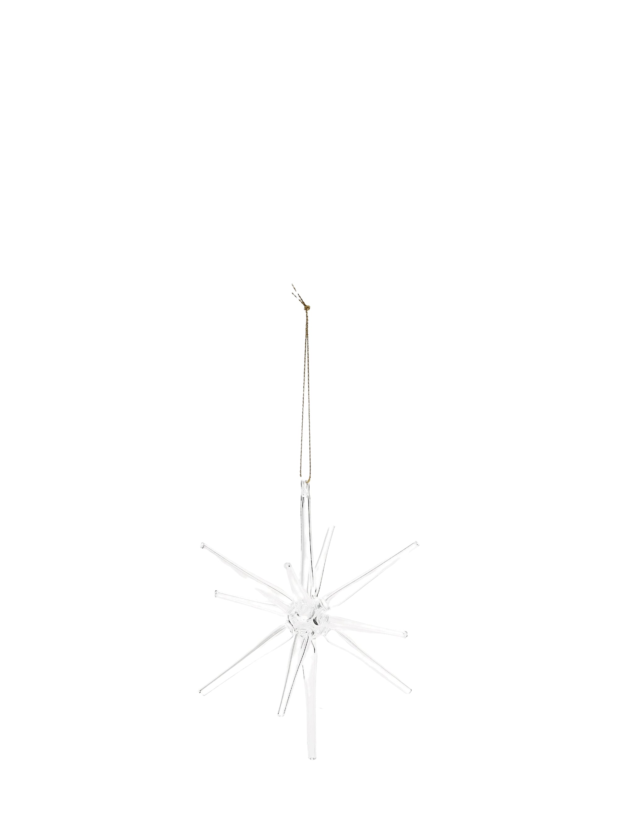 Hanging glass star - White