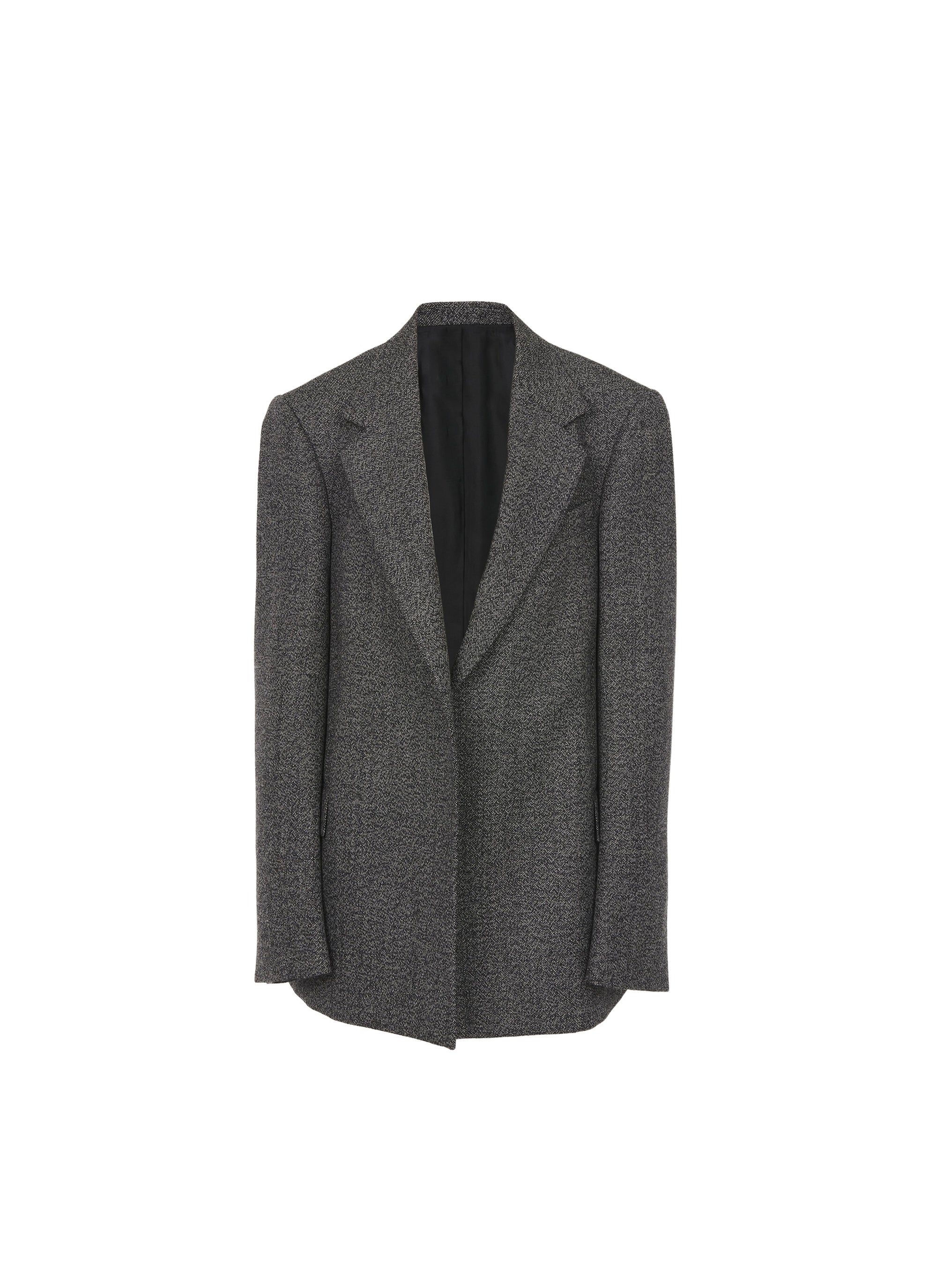 Double breasted jacket in wool - Mottled grey