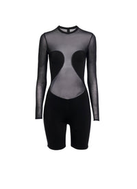 Combinaison courte en soie mélangée - Noir Alaïa