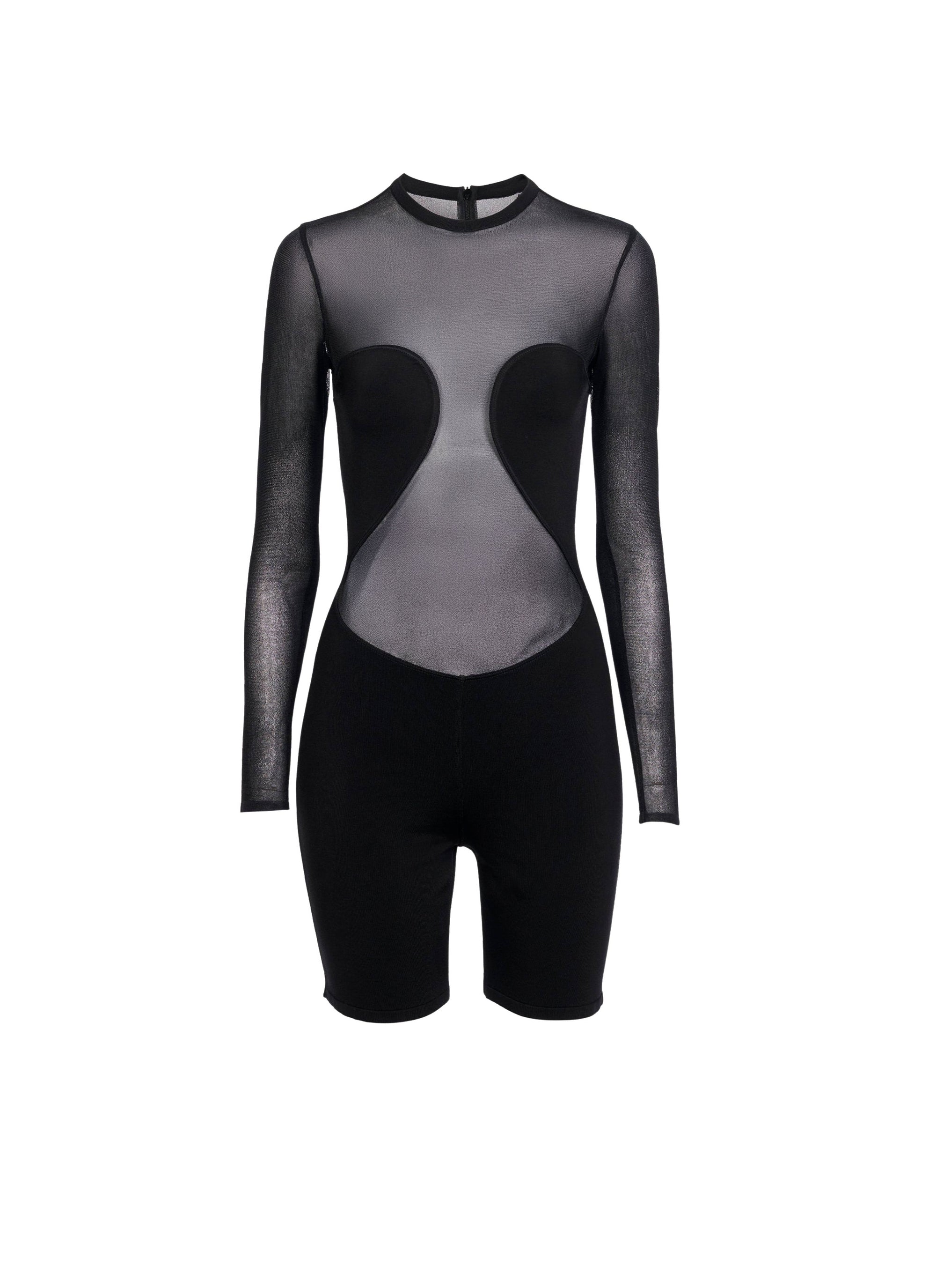 Combinaison courte en soie mélangée - Noir Alaïa