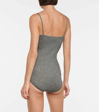 Body sans manches à bretelles en cachemire - Gris chiné