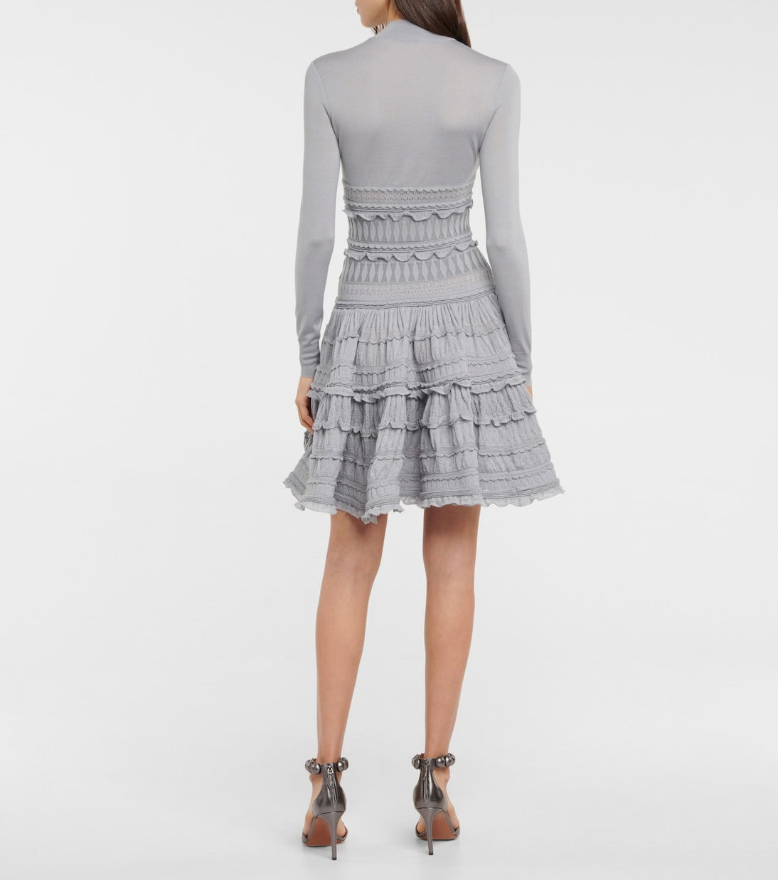 Robe crinoline courte en laine - Gris