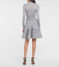 Robe crinoline courte en laine - Noir