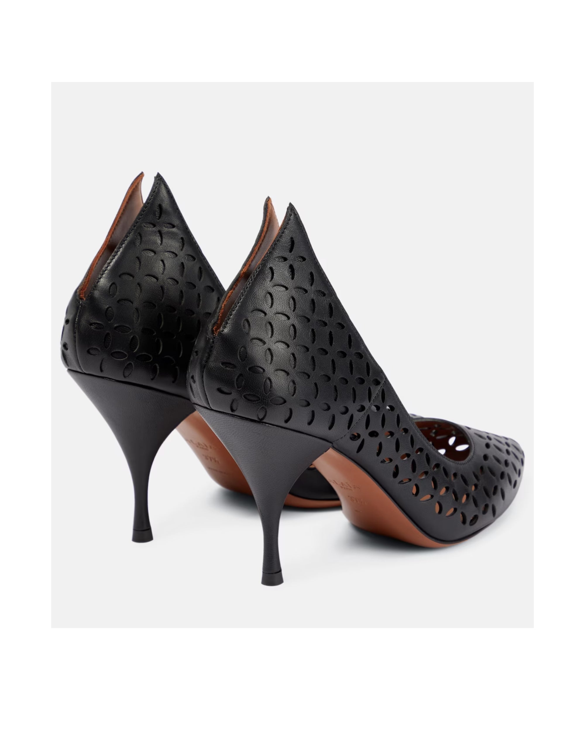 Escarpins 90 in perforated leather - Black