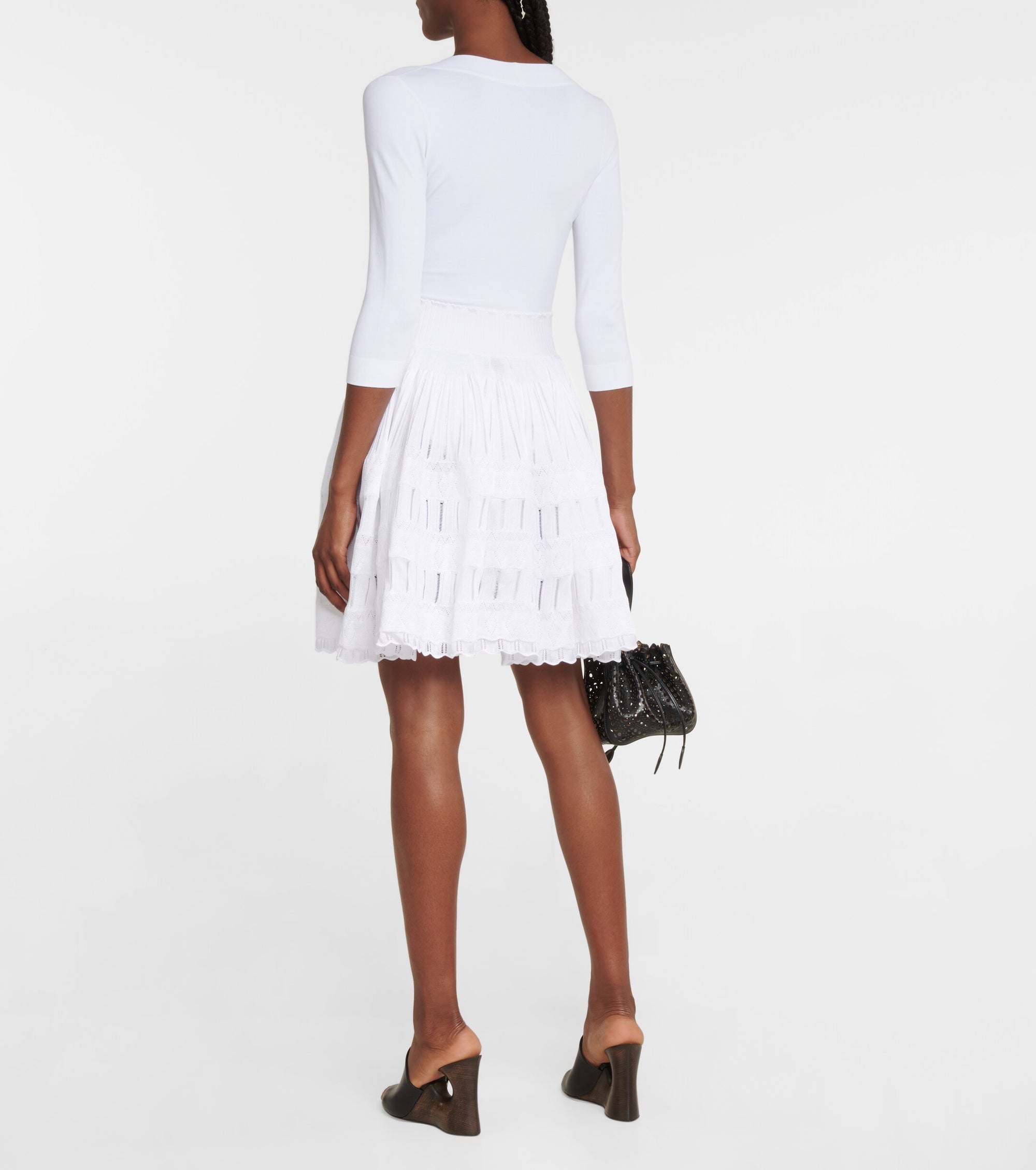 Fluid high-waisted skirt - Optic White