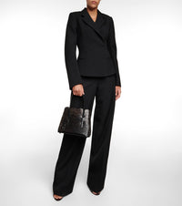 Fitted jacket in wool gabardine - Black Alaïa