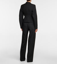 Fitted jacket in wool gabardine - Black Alaïa
