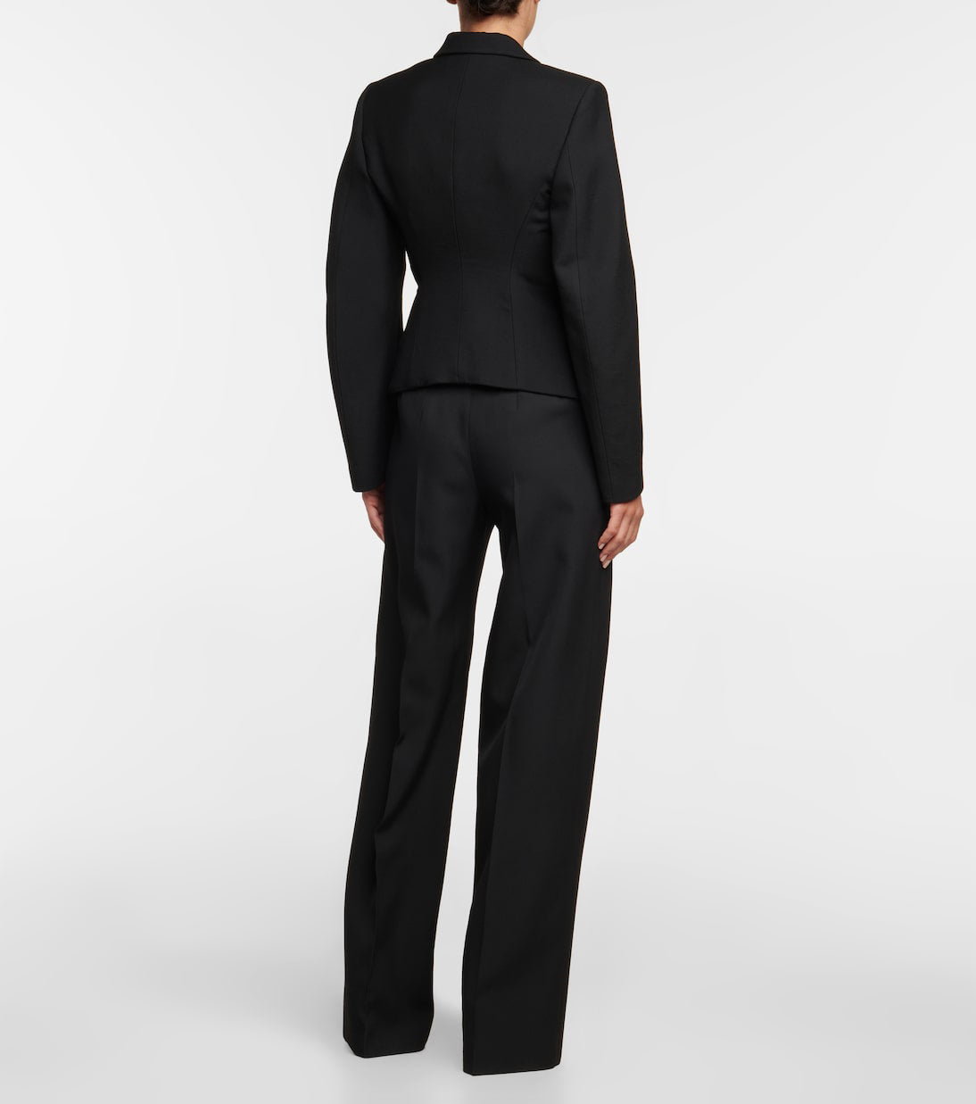 Fitted jacket in wool gabardine - Black Alaïa