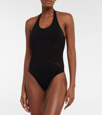 Seamless Halter Swimsuit - Dark brown