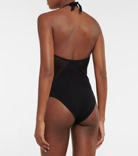 Maillot de bain une pièce dos nu sans coutures - Noir Alaïa