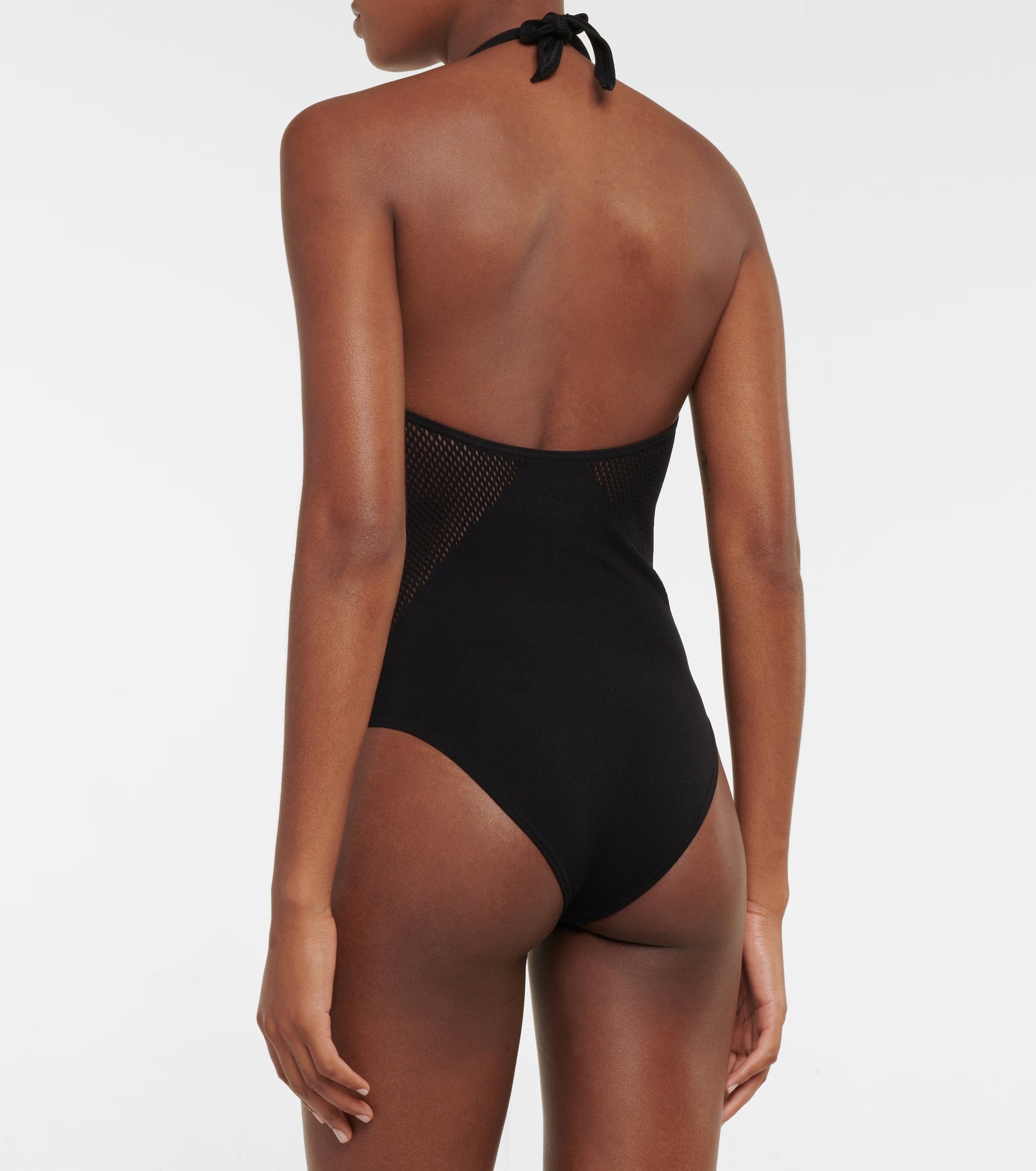 Maillot de bain une pièce dos nu sans coutures - Camel foncé