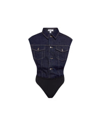 Stretch Denim Shirt Body - Blue Denim