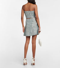 Brassière en jacquard croco - Blanc & Opaline