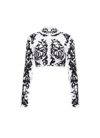 Calli Long Sleeve Top - White & Black