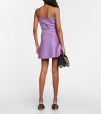 Mini flared skirt in velvet wool - Glycine